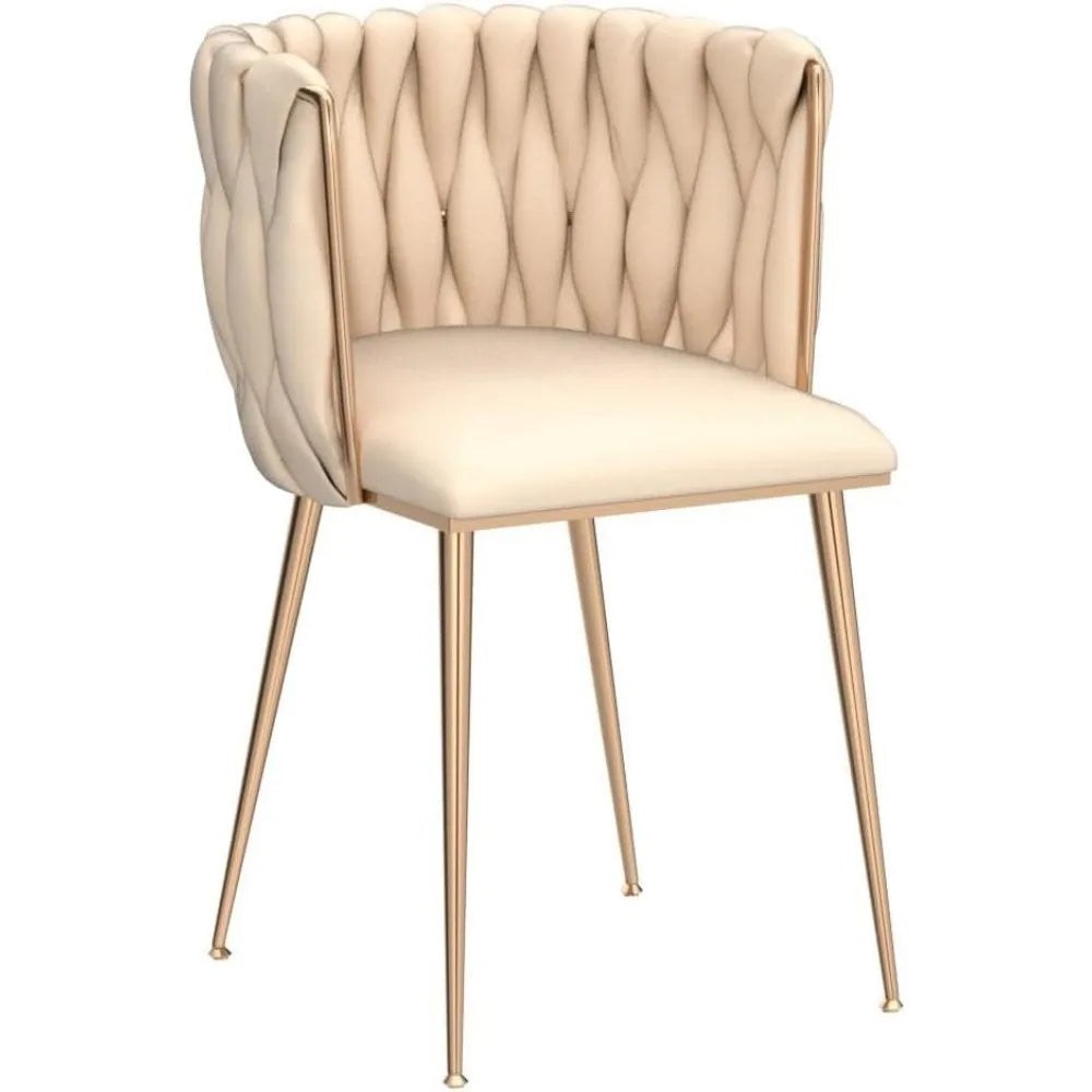 Velvet Dining Chairs Set of 2 Modern Accent Chairs with Gold Legs