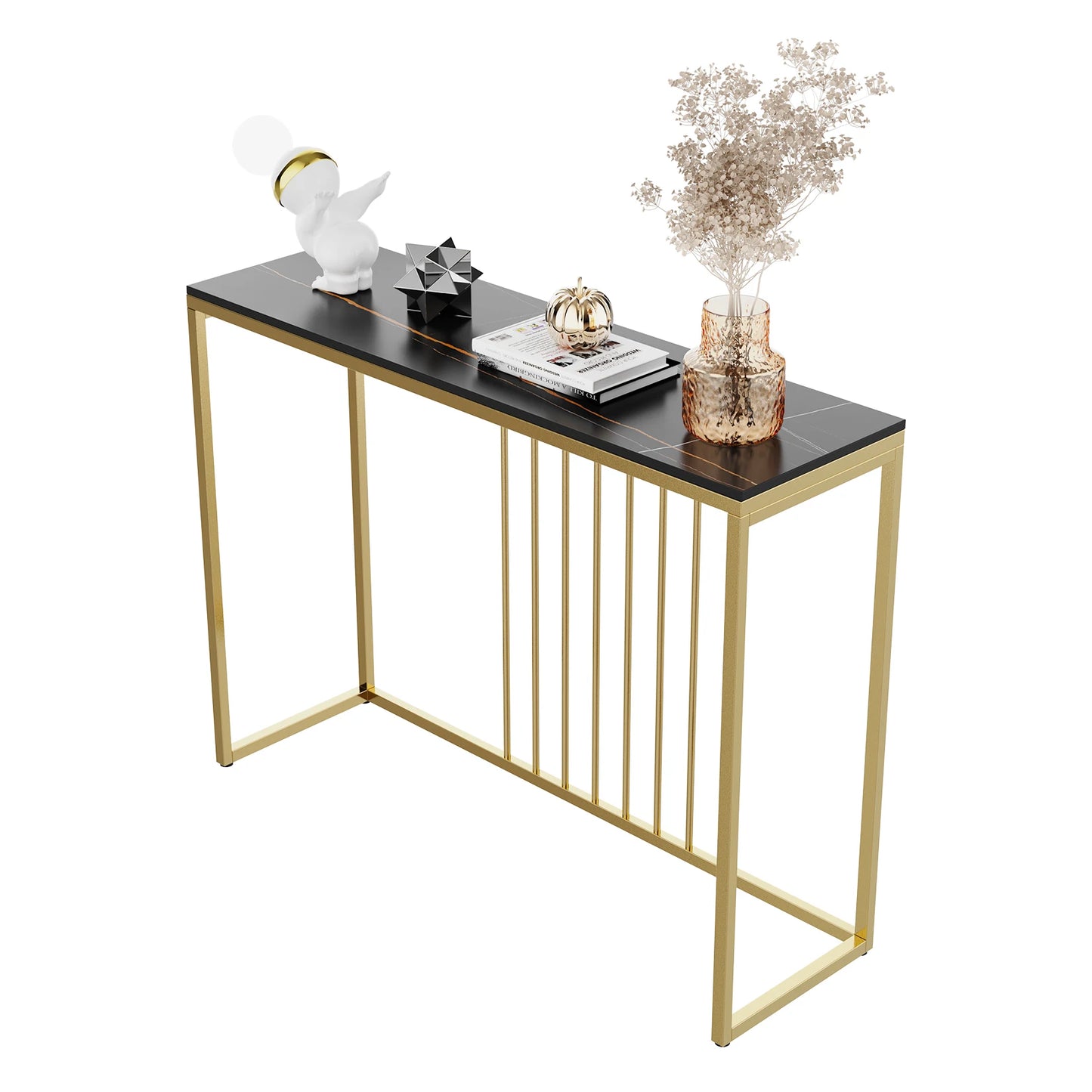 Modern Accent Console Table Storage Display Shelf for Entryway Living Room