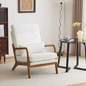 Upgraded Premium Corduroy Accent Chair Comfy Reading Chair Mid Century