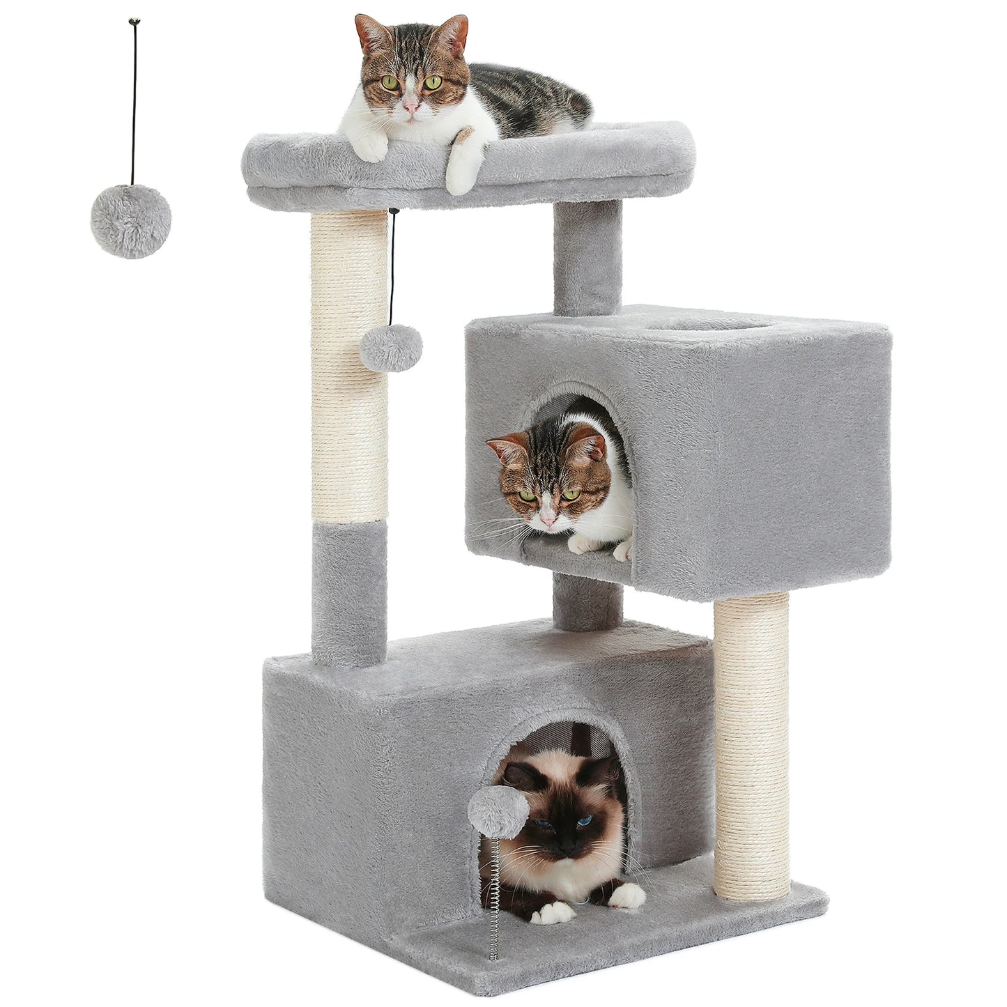 82cm Cat Tree Tower Detachable Perch Double Condo Indoor Cats