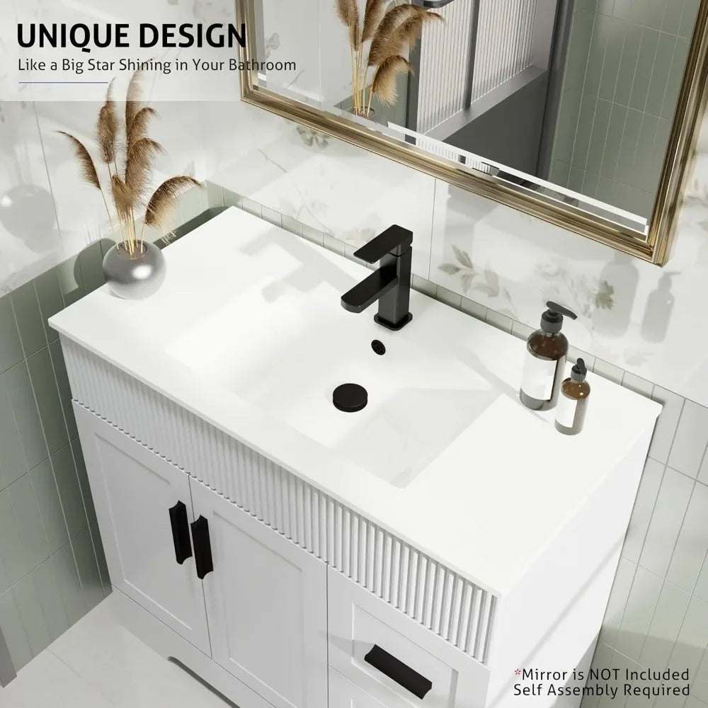 36 Inch Modern Bathroom Vanity Sink Combo with Undermount Single Sink