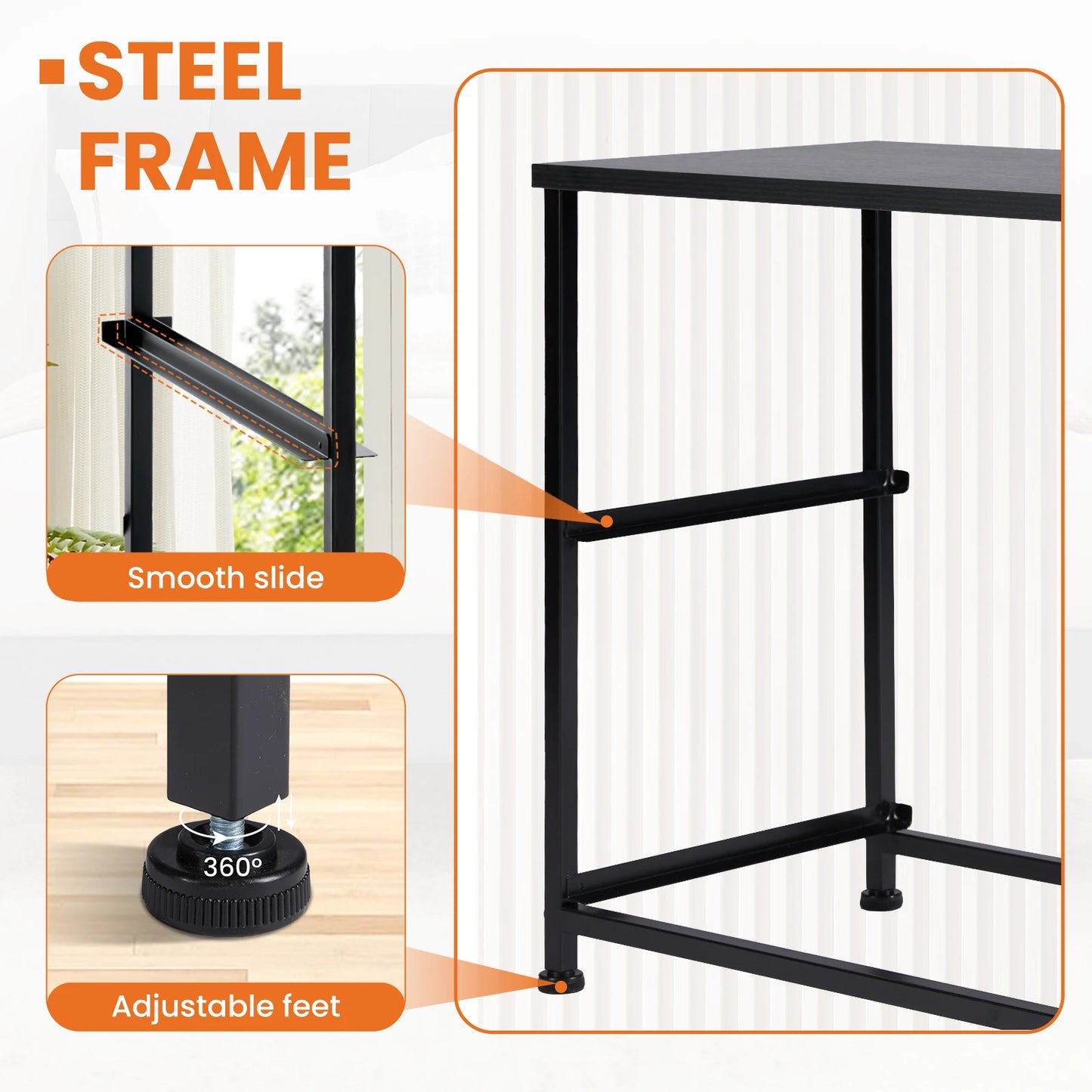 Ljustra Nightstand Bedside Table with 2 Fabric Drawers for Storage