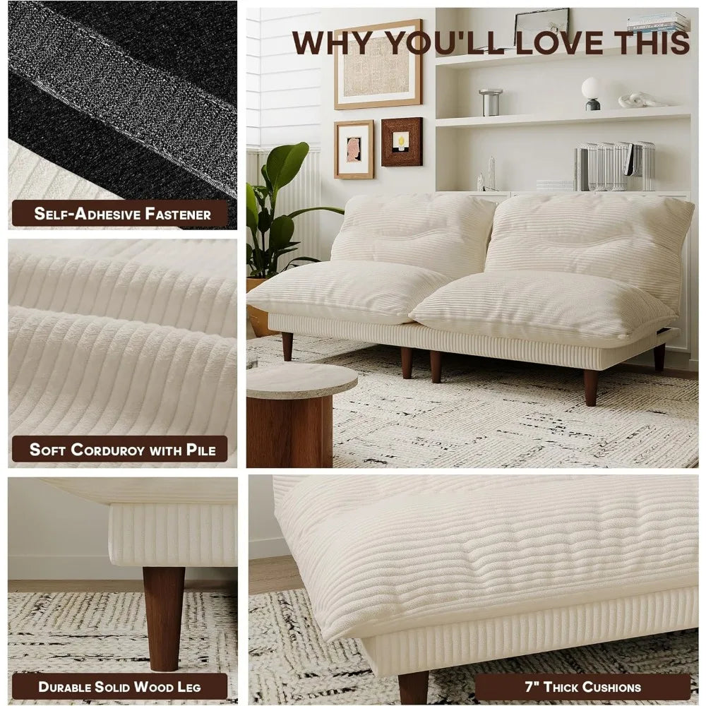 Ljustra Futon Sofa Bed 4 in 1 Convertible Sleeper Couch Adjustable