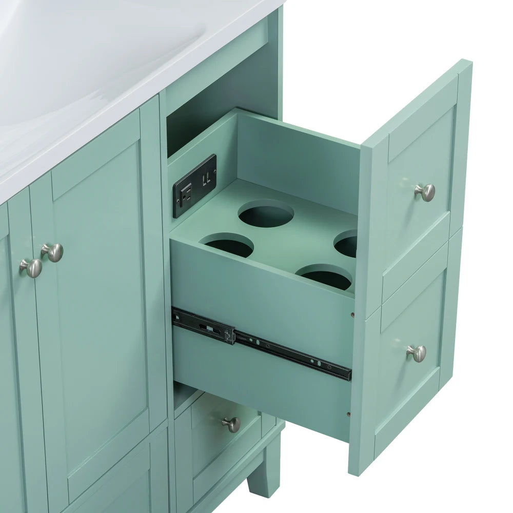 36 Inch Modern Bathroom Vanity with USB Charging and Ample Storage