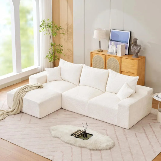 Luxury Modular 110" Sectional Sofa L-Shaped Cloud Couch Chaise Lounge