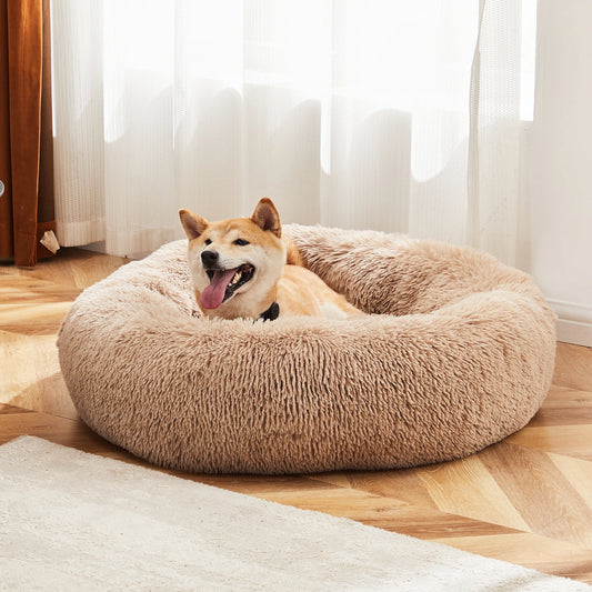 Ljustra Calming Dog Bed Washable Plush Anti-Slip Round Bed for Dogs