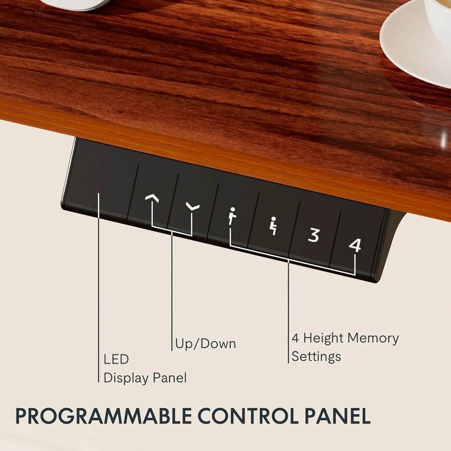 Ljustra Electric Standing Desk 55 Inch Height Adjustable Home Office Workstation