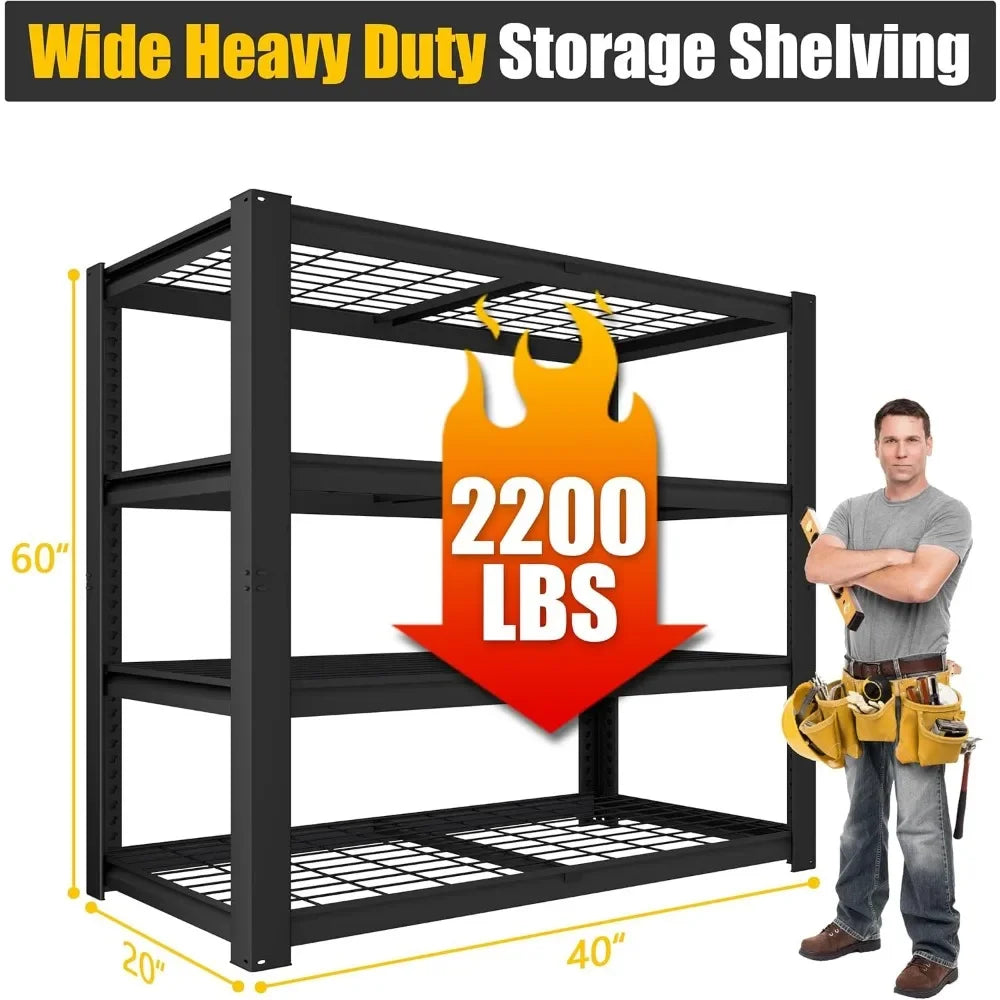 Heavy Duty Adjustable Garage Storage Shelves Industrial Metal Rack