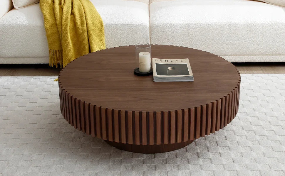 Modern 31.49 Inch Round Coffee Table Luxury Living Room Accent Table
