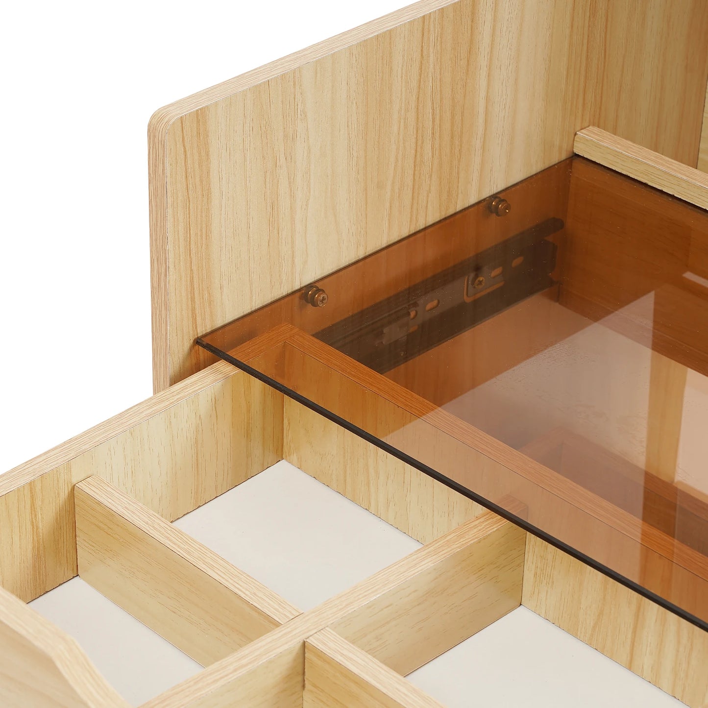 48CM Log Color Vanity Desk with Makeup Stool Modern Dresser Table