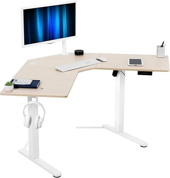 Electric L-Shaped Standing Desk with Memory Height Adjustment 47in