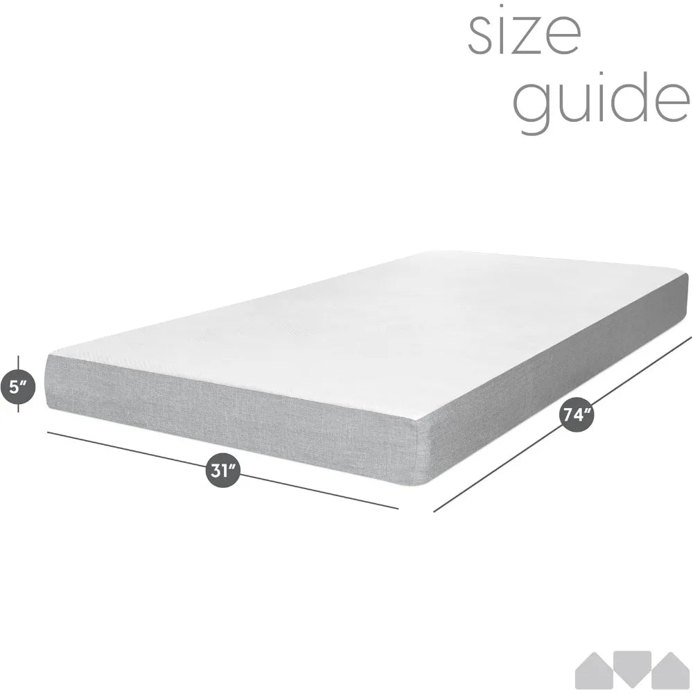 Ljustra Memory Foam Narrow Twin Mattress 5 Inch Cot Trundle Bed