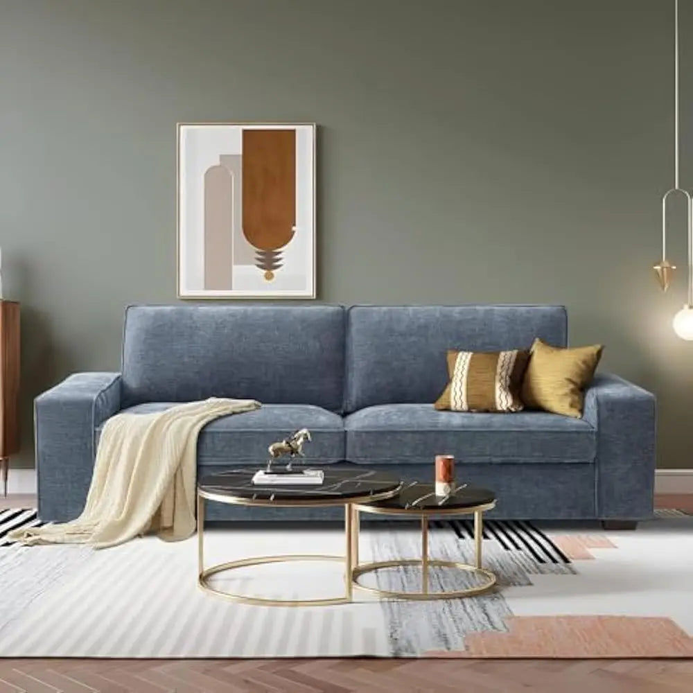 Ljustra Modern Plush Chenille Loveseat Sofa 88.58" Living Room Couch