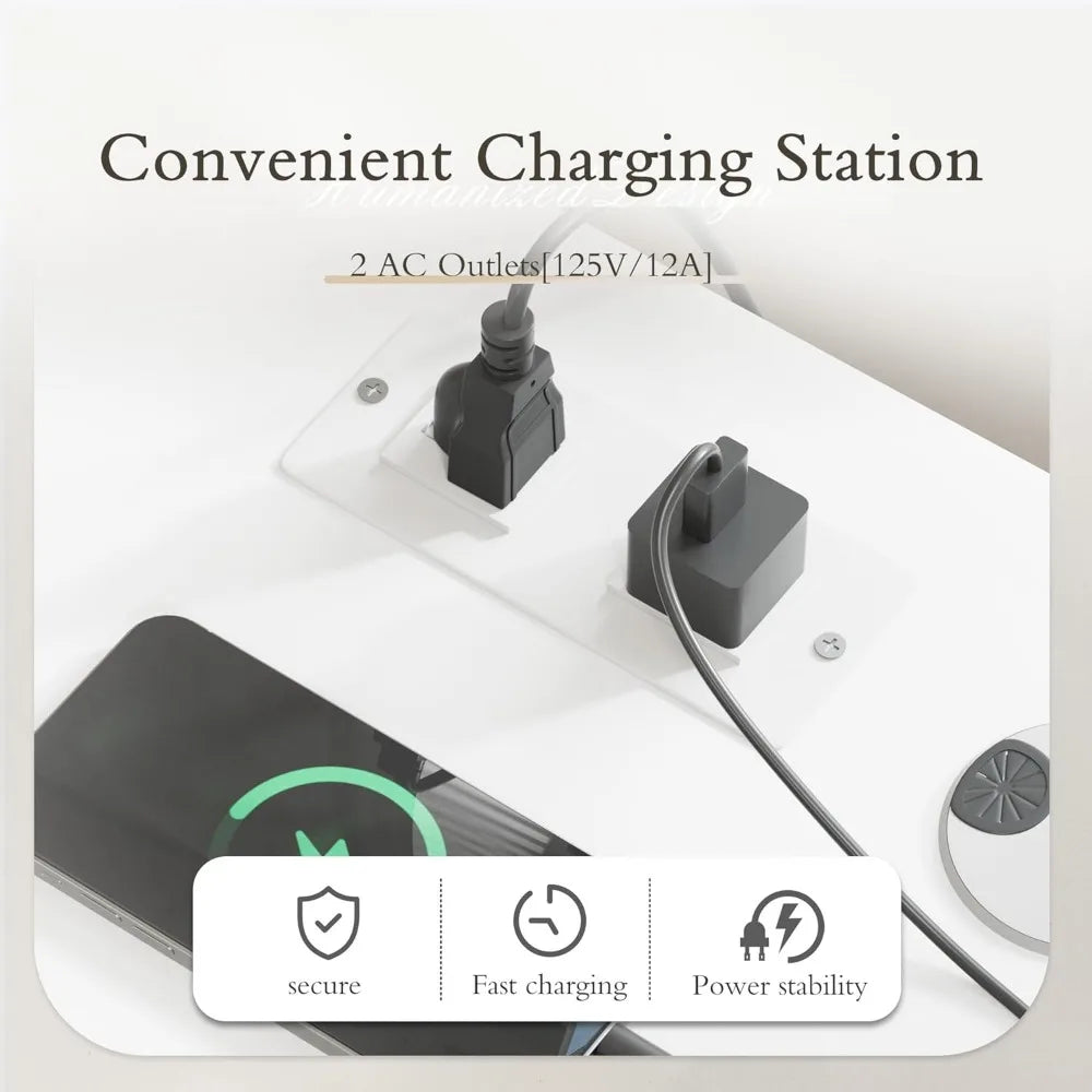 L Shaped Desk with Drawers Shelves 55 Inch Corner Computer Desk