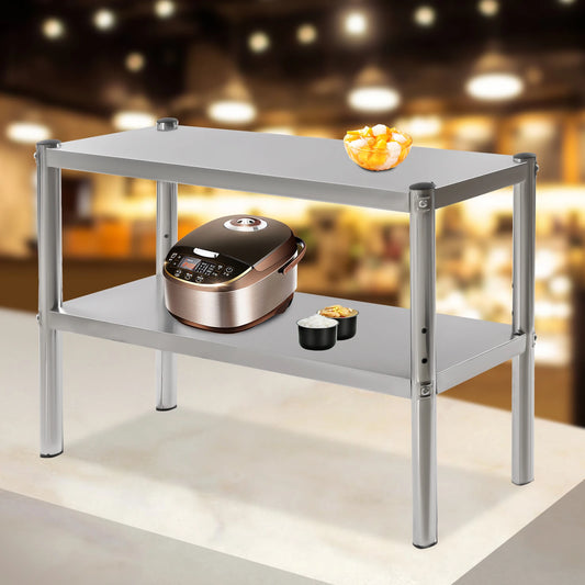 2-Tier Stainless Steel Work Table Food Prep Shelf Station 36x12in