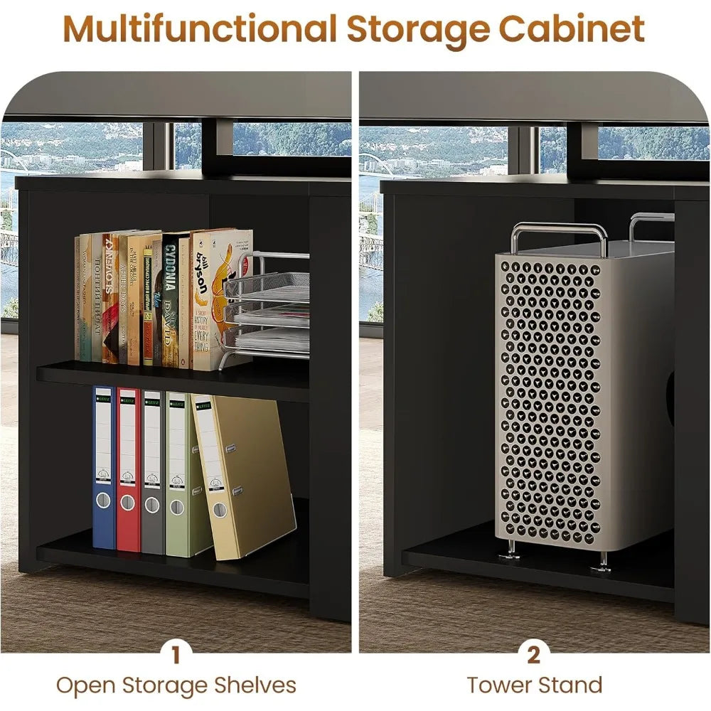 70.9 Inch Executive Desk Large Computer Desk with Drawers and Cabinet