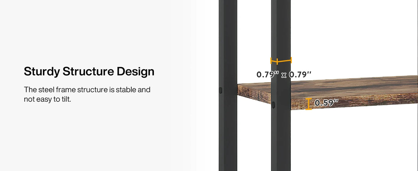 Ljustra 5 Tier Tall Indoor Plant Stand Shelf with Hanging Hooks