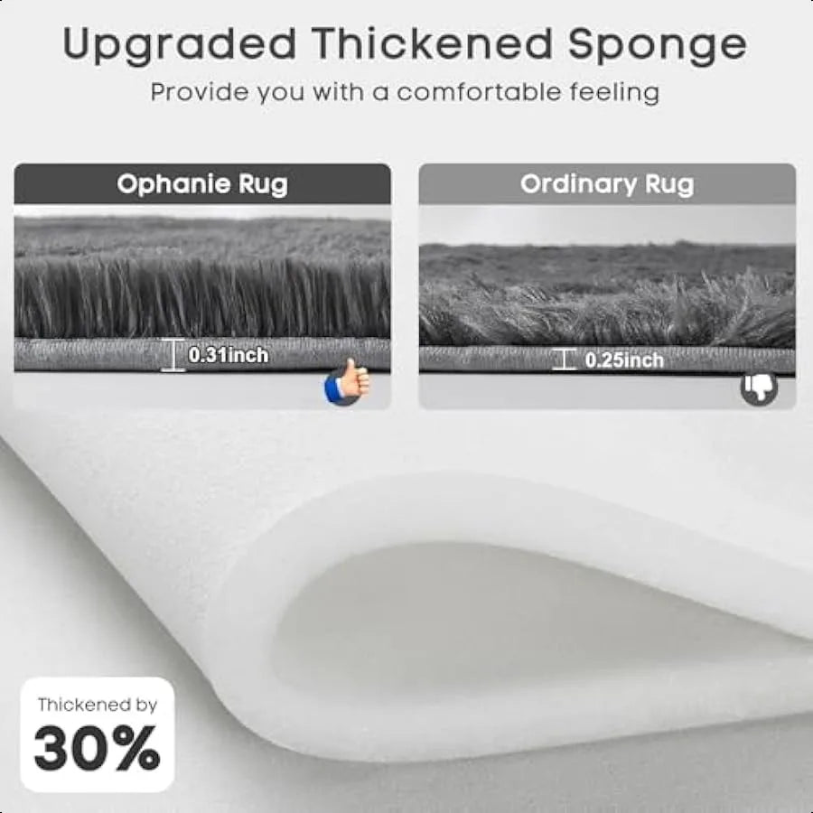 Soft Fluffy Shaggy Runner Rug Non-Slip Indoor Carpet for Bedroom Living Room