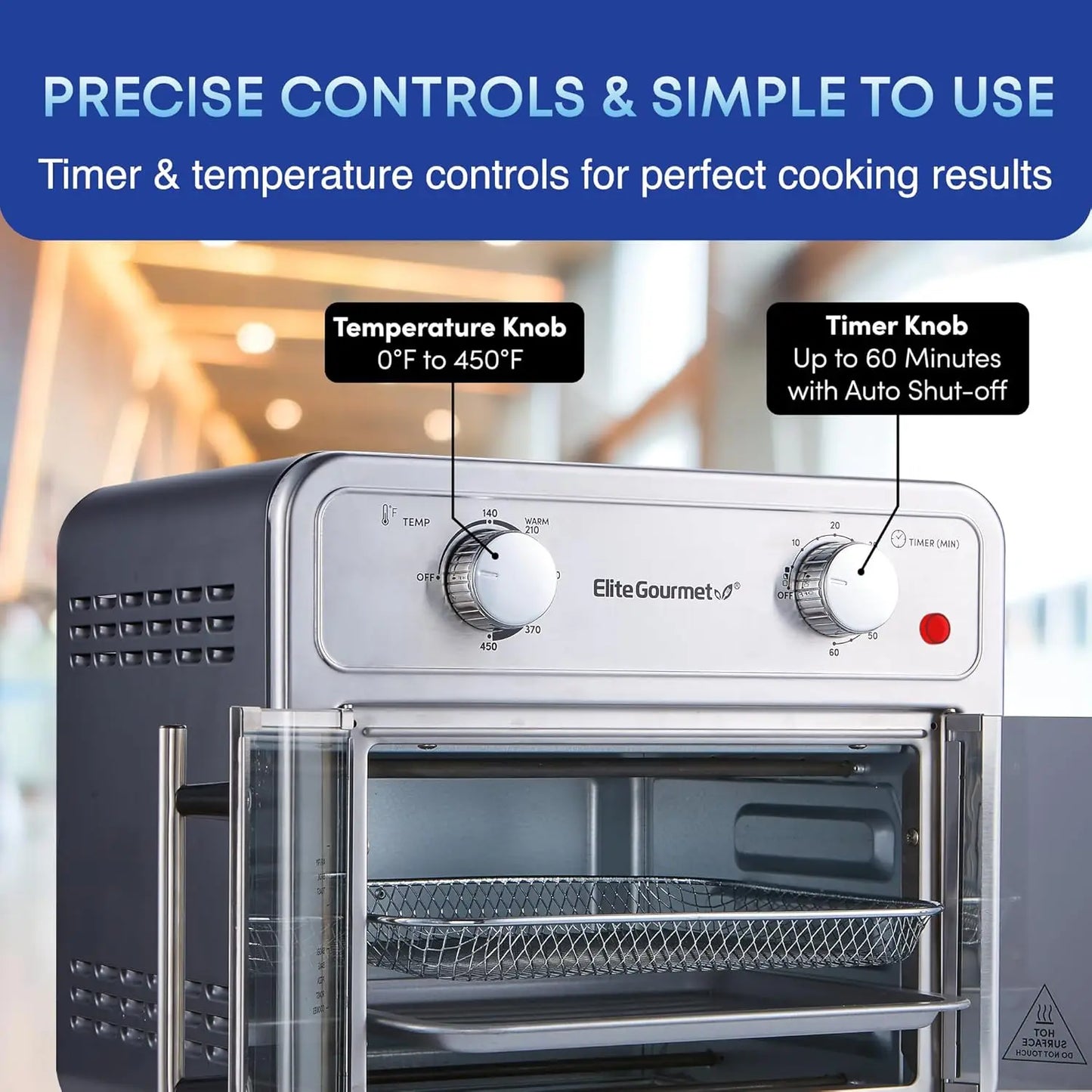 Ljustra 12L Air Fryer Oven Double French Doors 1500 Watts Multi-Cooker
