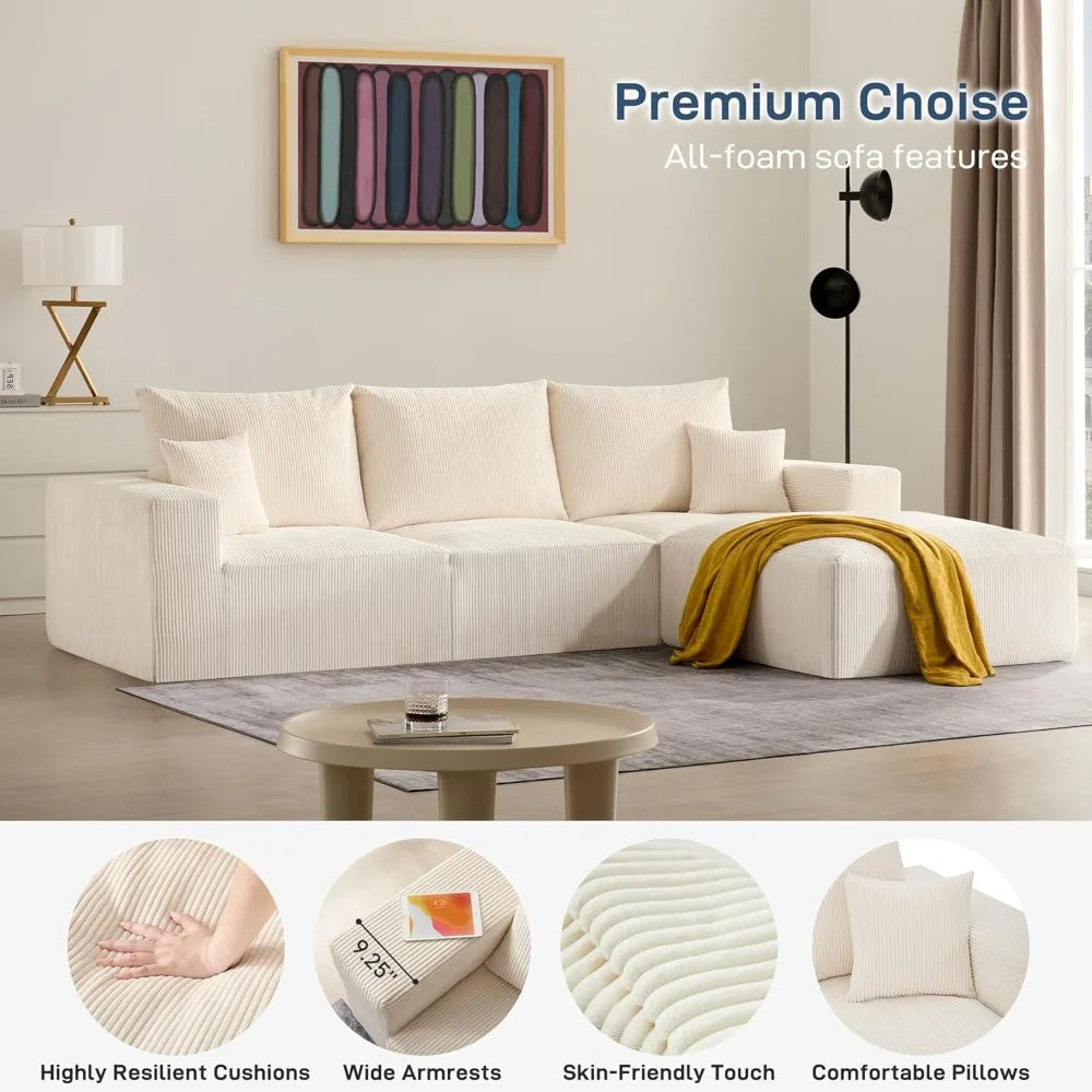 Ljustra Sectional Cloud Sofa U-Shaped Modern Lounge Couch 113 Inch