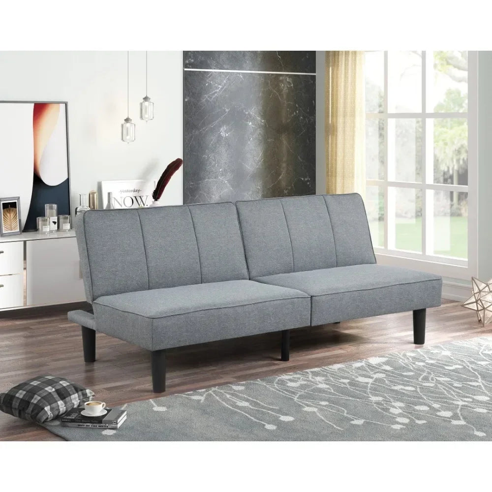 Ljustra Sofa Bed Senior 66" Modern Gray Linen Upholstery Sofa