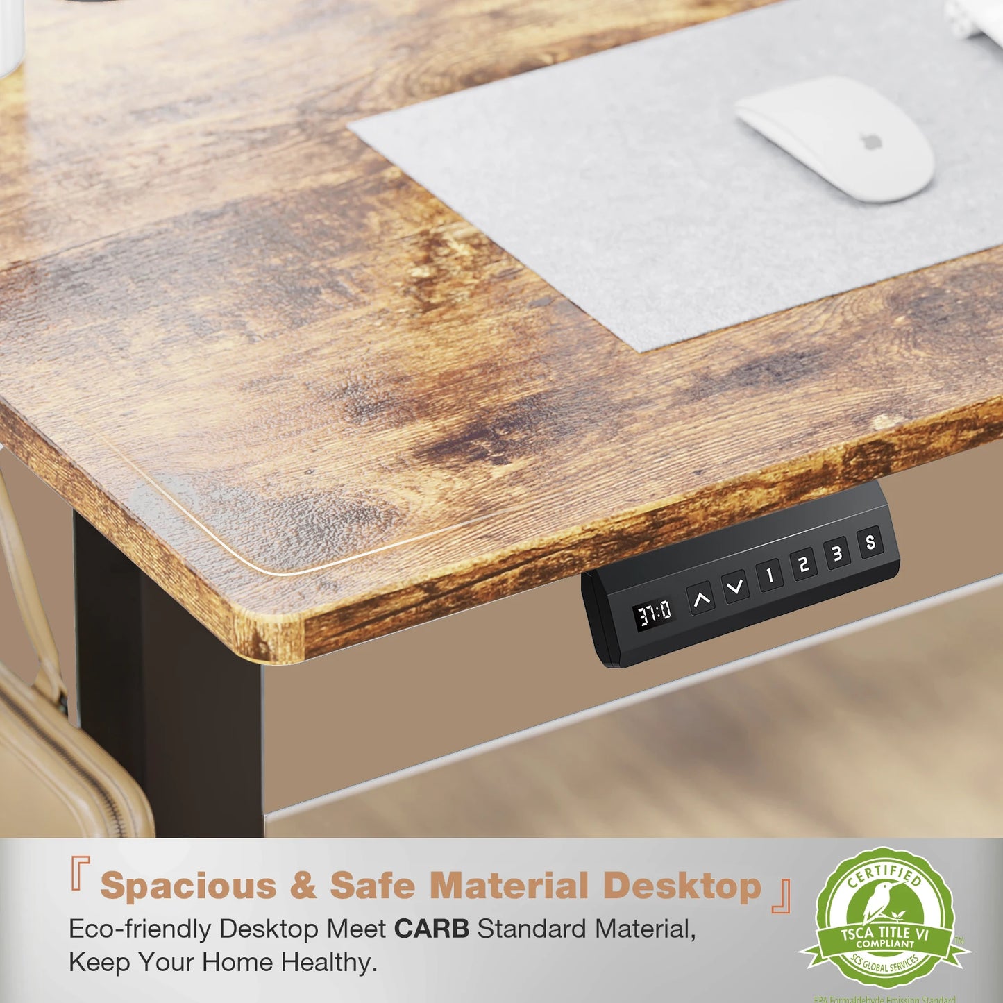 Ljustra Electric Height Adjustable Desk 63x24 Inch Ergonomic Workstation