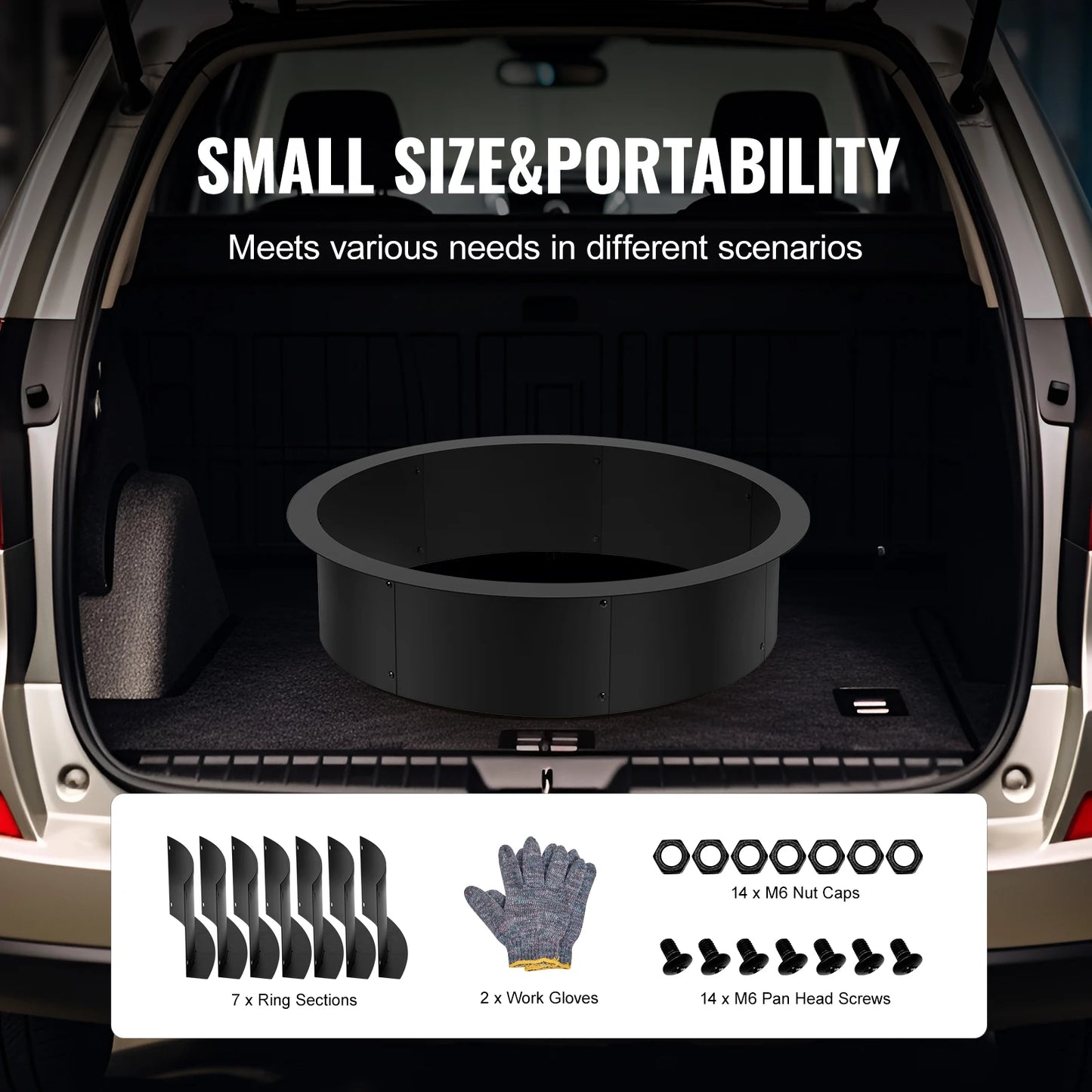 Heavy Duty Fire Pit Ring Durable Carbon Steel Fire Pit Insert Outdoor