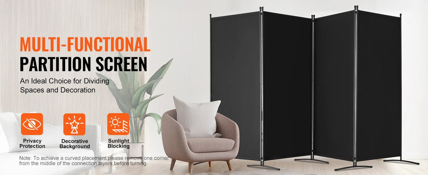 Ljustra 4 Panel Room Divider Folding Privacy Screen Freestanding Partition