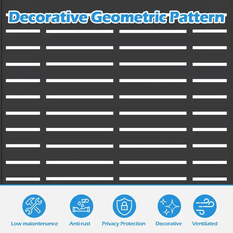 Freestanding Outdoor Privacy Screen Metal Frame Resin Panels Patio Garden