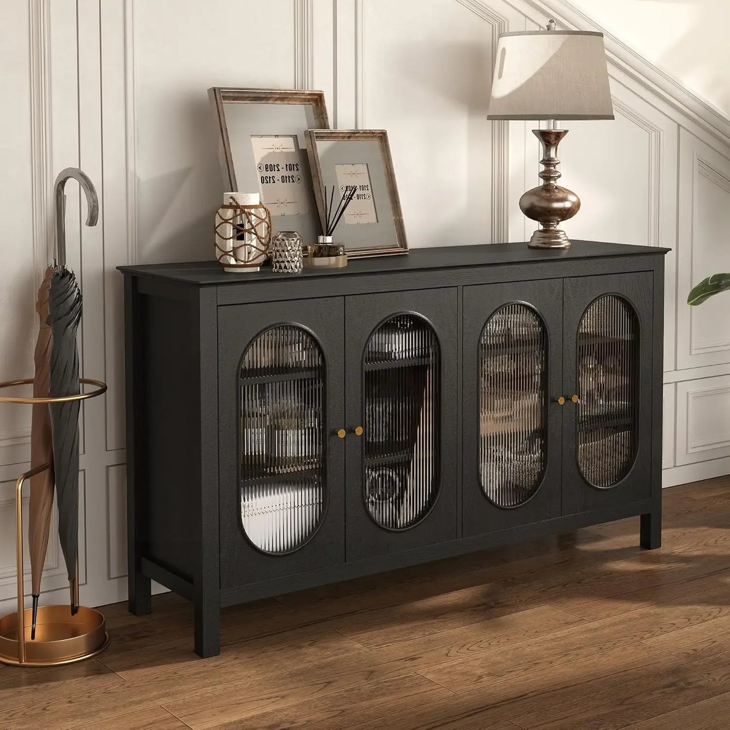 Ljustra Sideboard with Acrylic Doors Coffee Bar Cabinet for Living Room