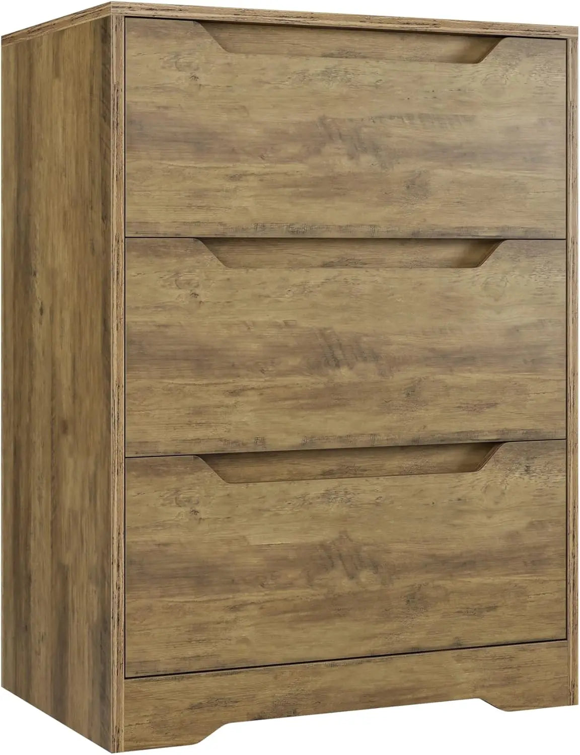 Modern Wood 3-Drawer Dresser Tall Nightstand Storage Chest Accent Furniture