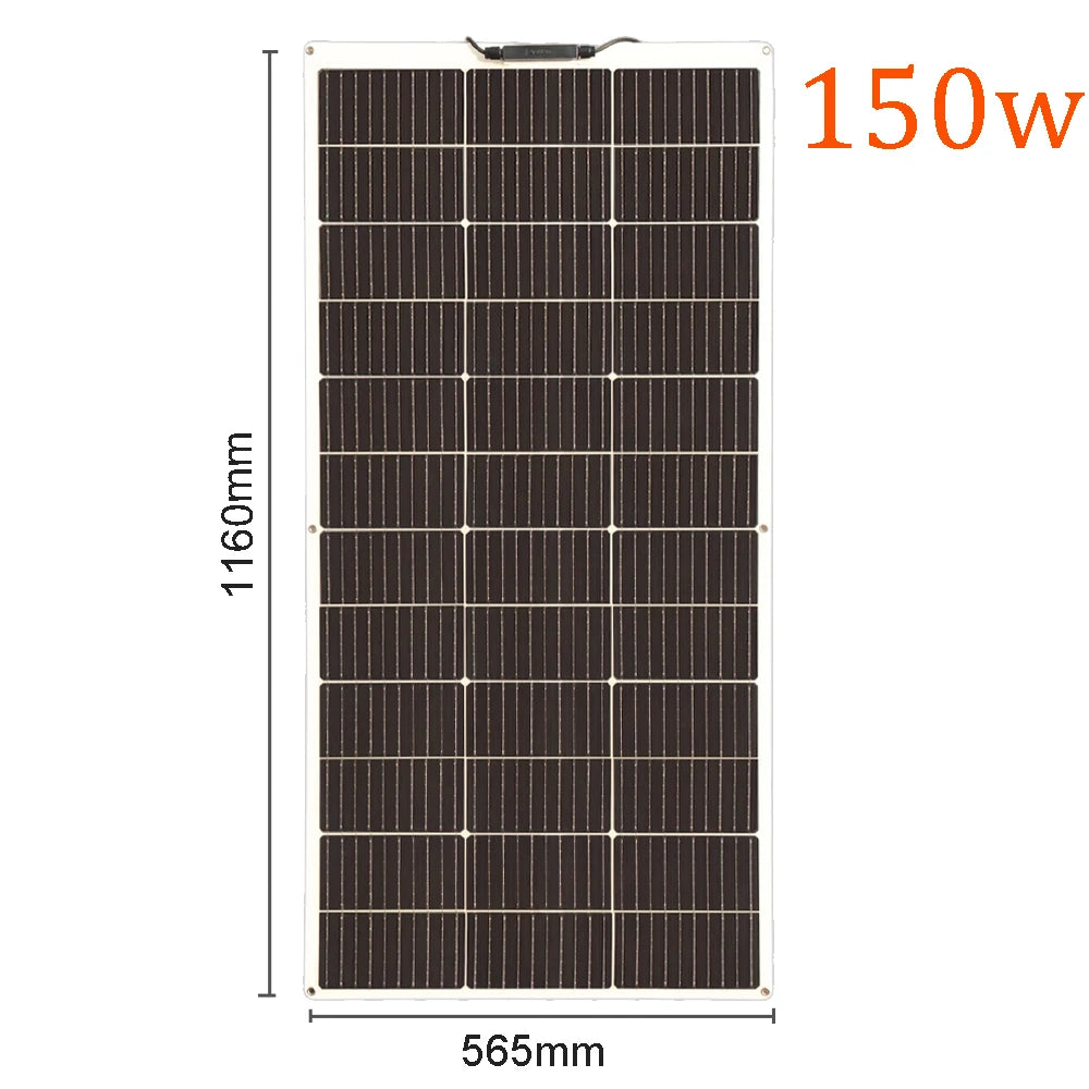 12V Solar Panel 150W 300W 450W Flexible Photovoltaic Charger for Camping
