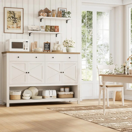 55 Inch Buffet Sideboard Cabinet Storage Kitchen Living Room Coffee Bar