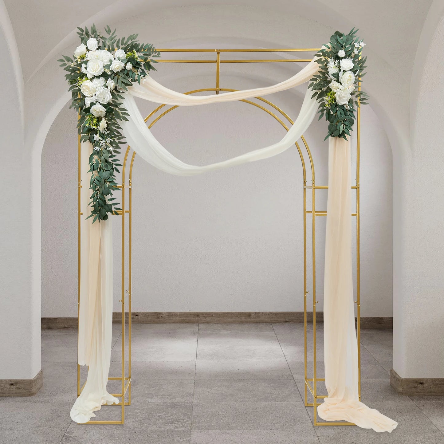 Wedding Arch Backdrop Stand 7.8x5.9ft Ceremony Balloon Garden Arbor