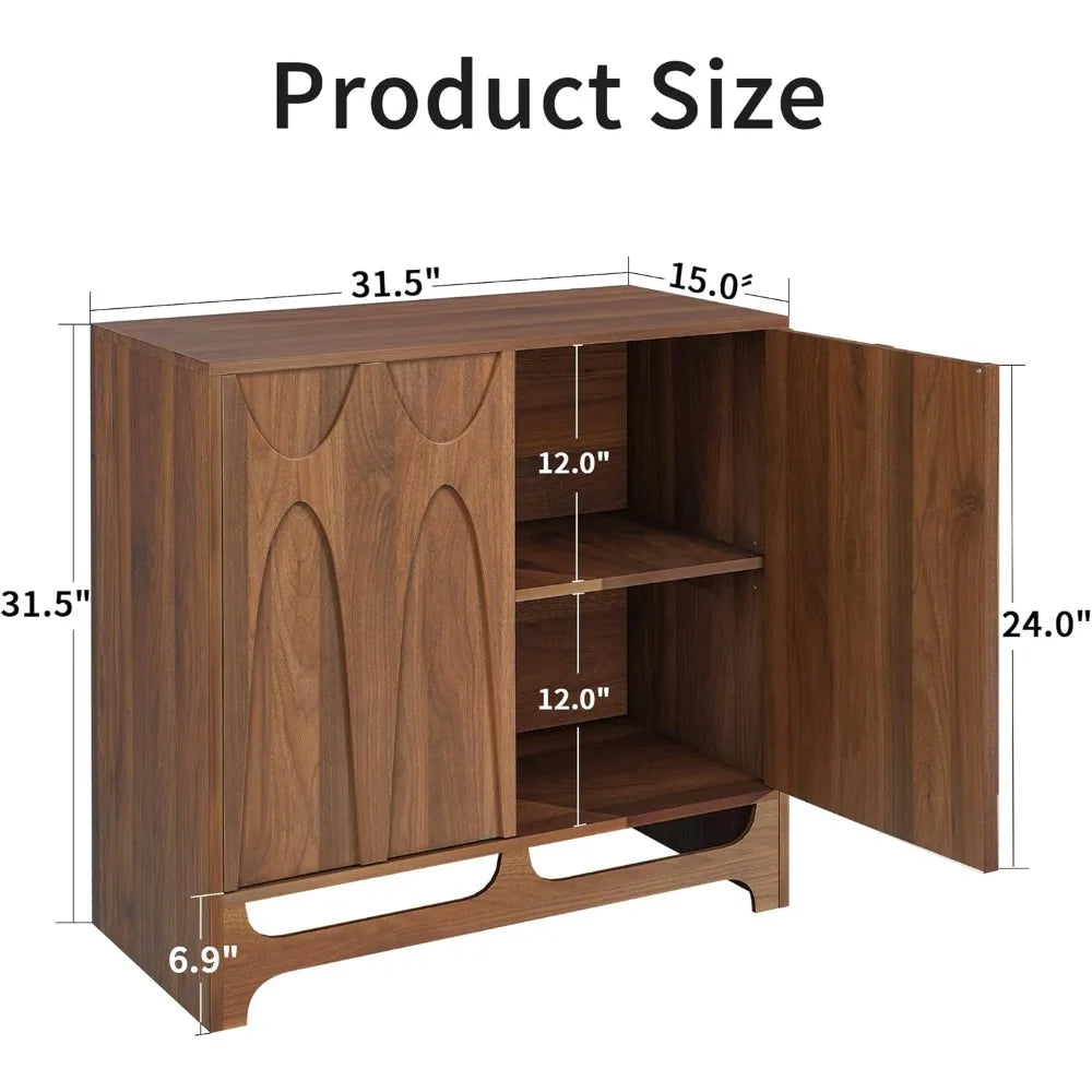 Mid Century Modern Sideboard Buffet Cabinet Storage Set of 2 63 Inch