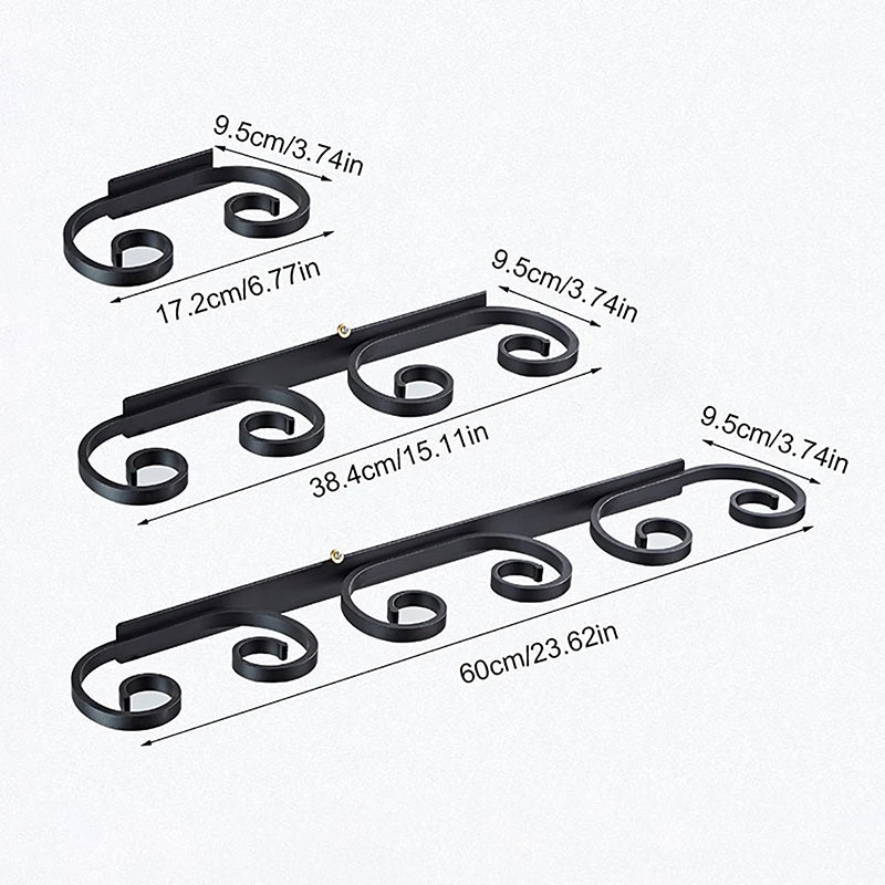 Wall Mounted Wine Glass Holder Space Aluminum Goblet Storage Rack