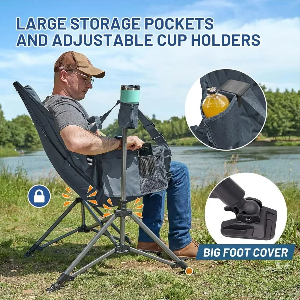 Ljustra Oversized Hammock Camping Chair Adjustable Back Lawn Patio