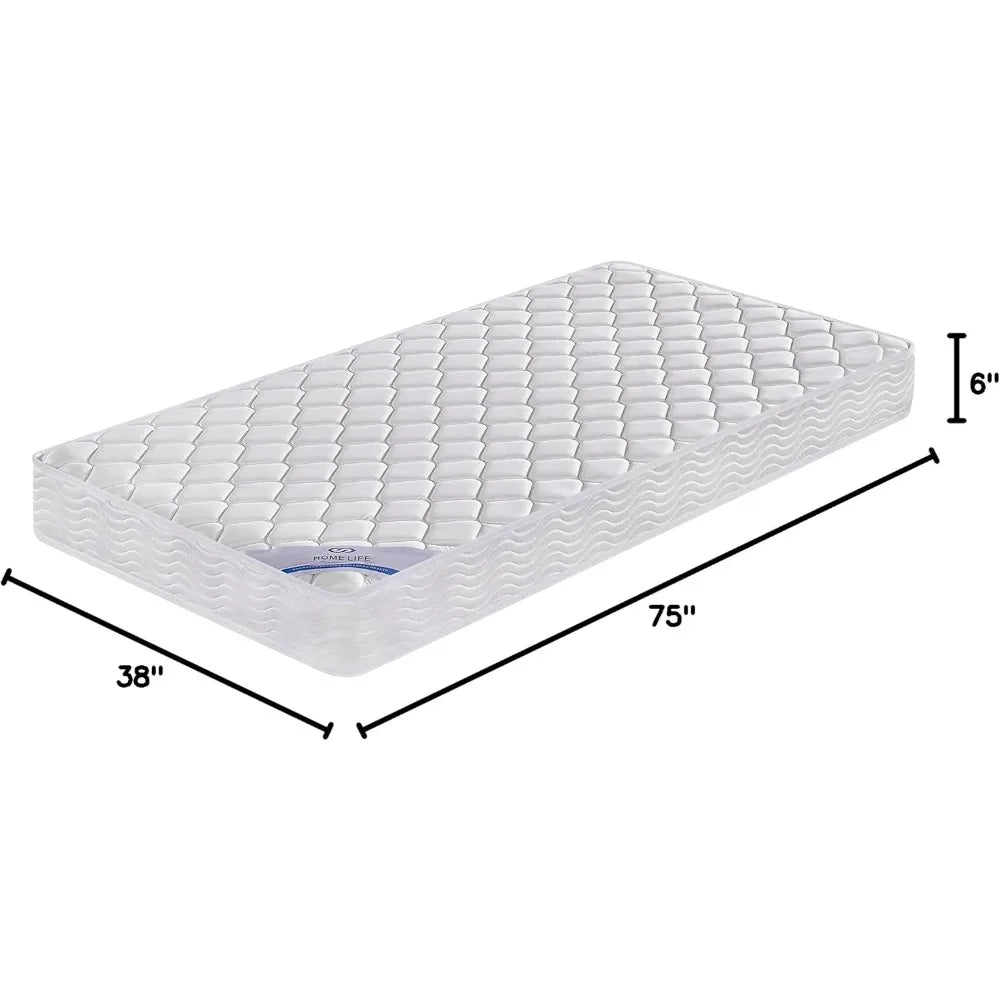 Ljustra 6 Inch Hybrid Twin Bed Mattress Pocketed Coil High Density Foam