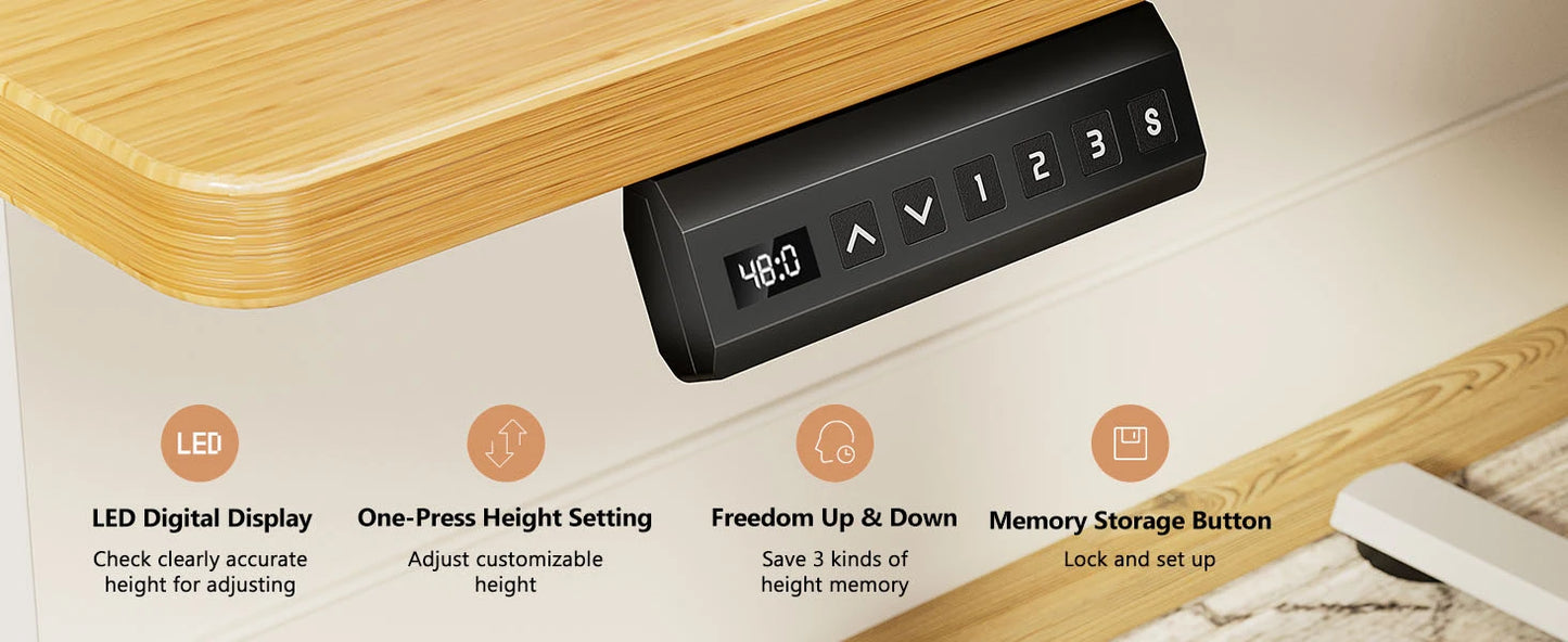 Ljustra Electric Standing Desk Height Adjustable 40x24 Inch Ergonomic Workstation