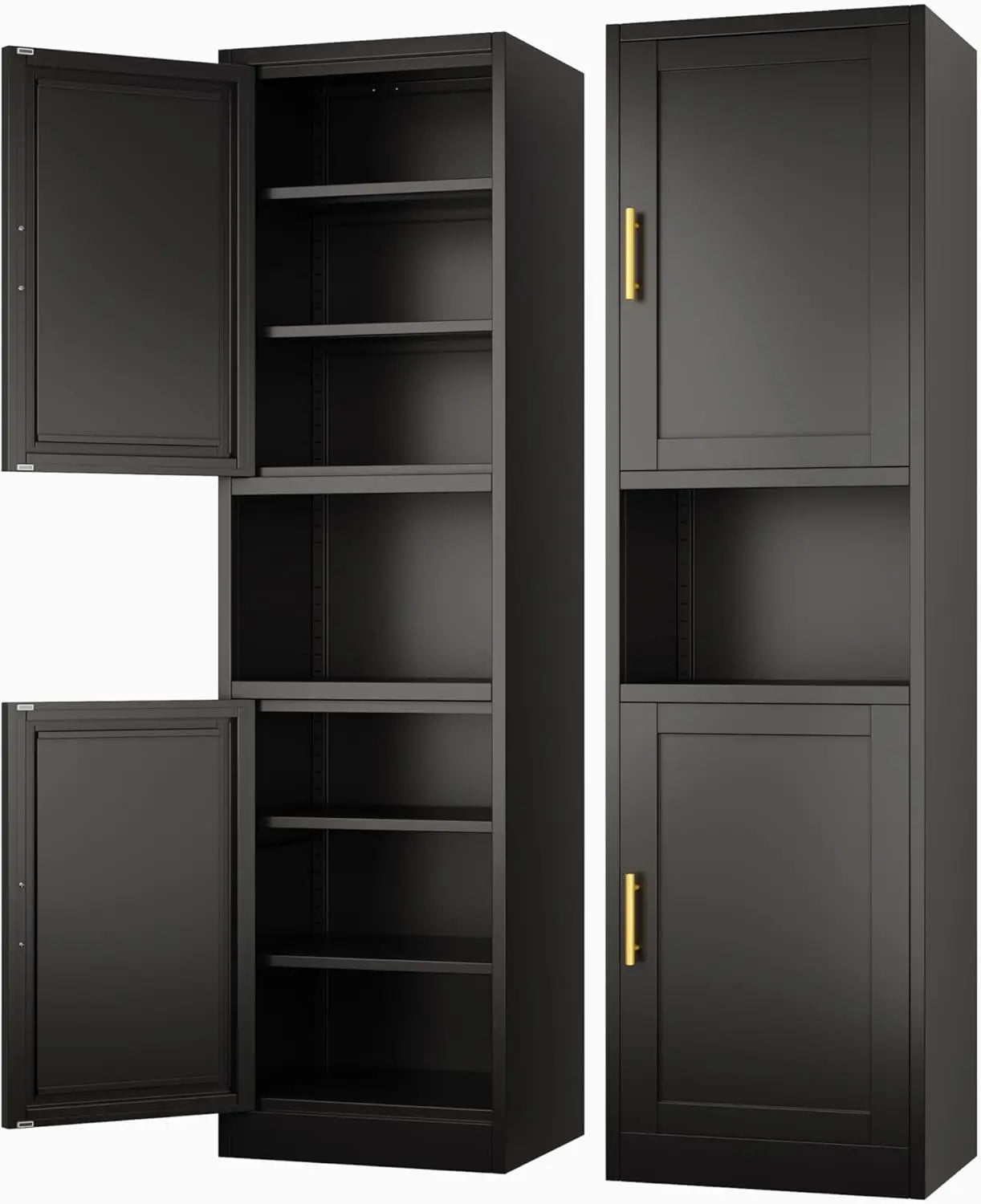 Tall Narrow Storage Cabinet 66.93" H Adjustable Shelves Metal Pantry