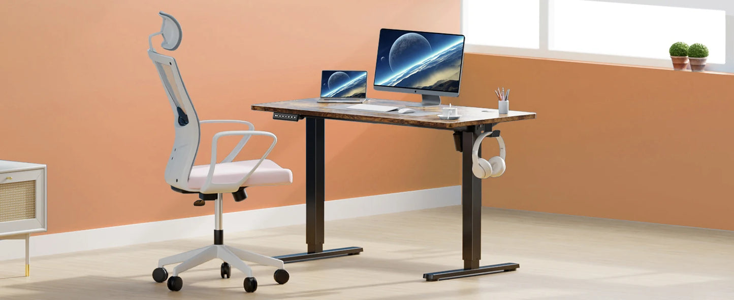 Ljustra Electric Height Adjustable Desk 63x24 Inch Ergonomic Workstation