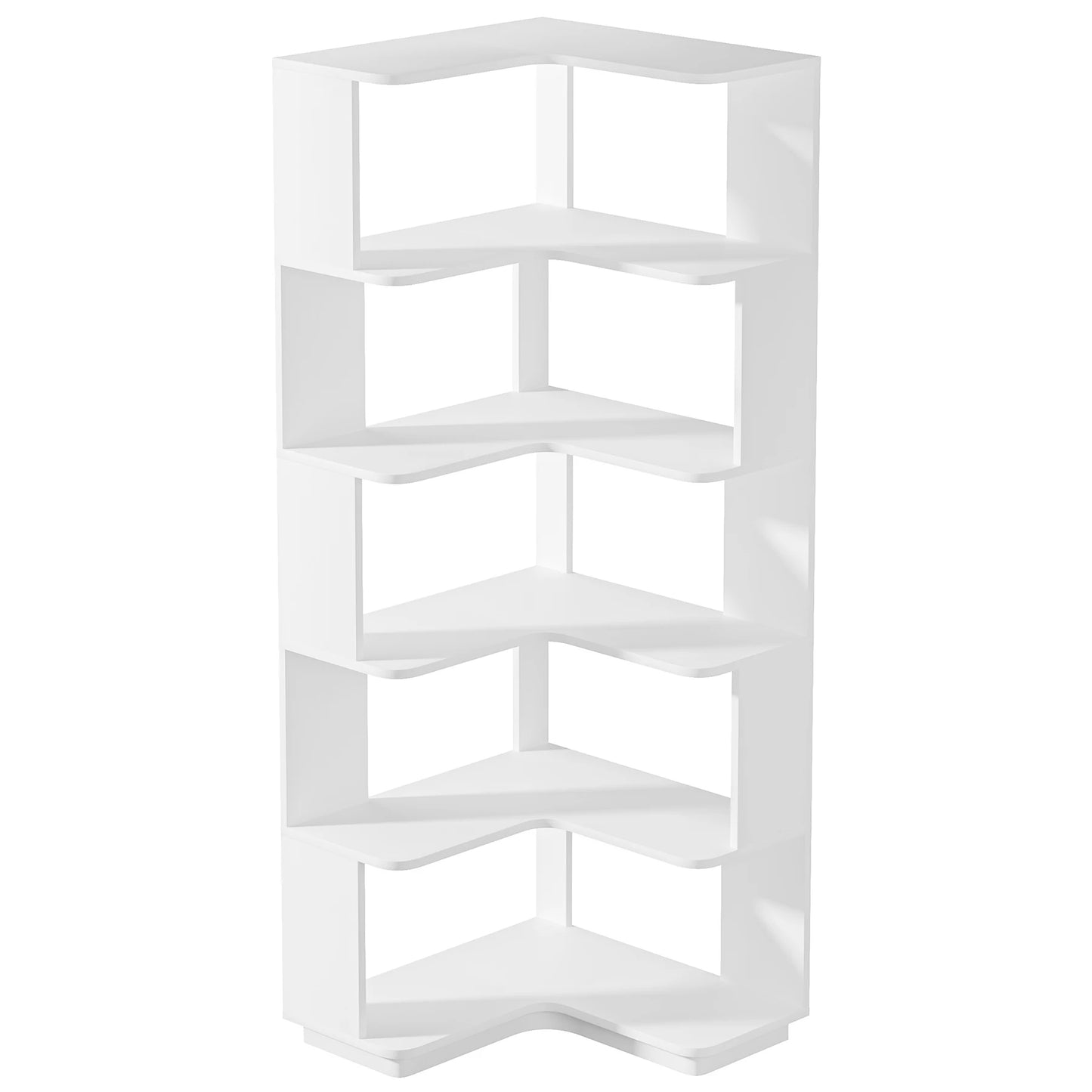 Ljustra 6 Tier Corner Bookshelf Industrial Bookcase Space Saving Design