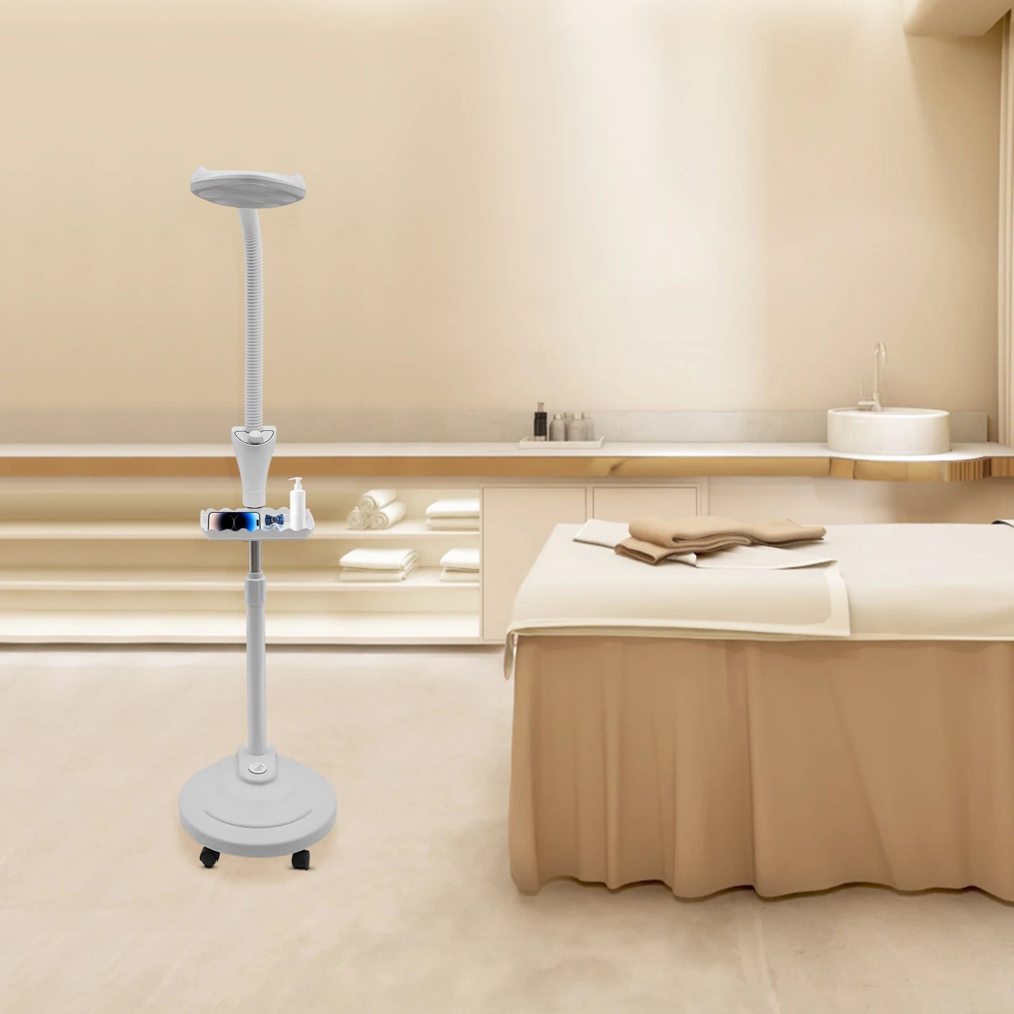 16X Magnifying Lamp Adjustable Brightness Height Storage Tray Salon Tool