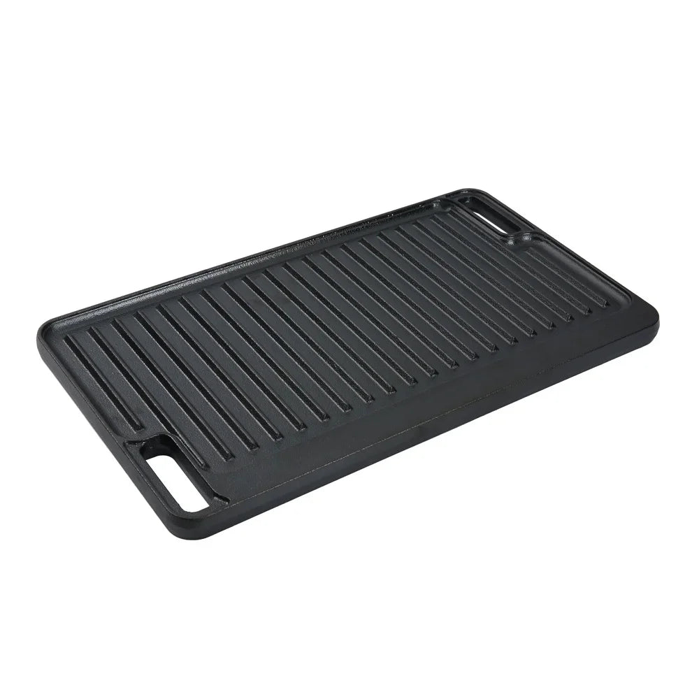 16 Inch Pre-Seasoned Cast Iron Grill Griddle Pan Reversible Heavy Duty
