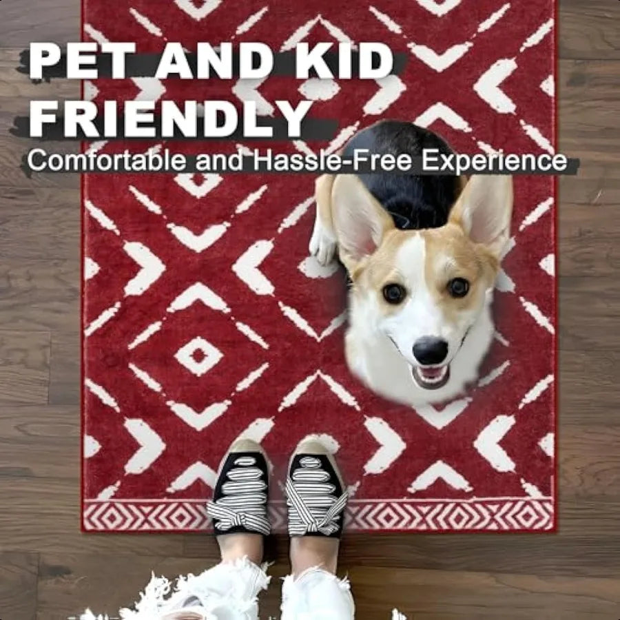 Kitchen Runner Rug Washable Soft Non Slip Christmas Hallway Distressed