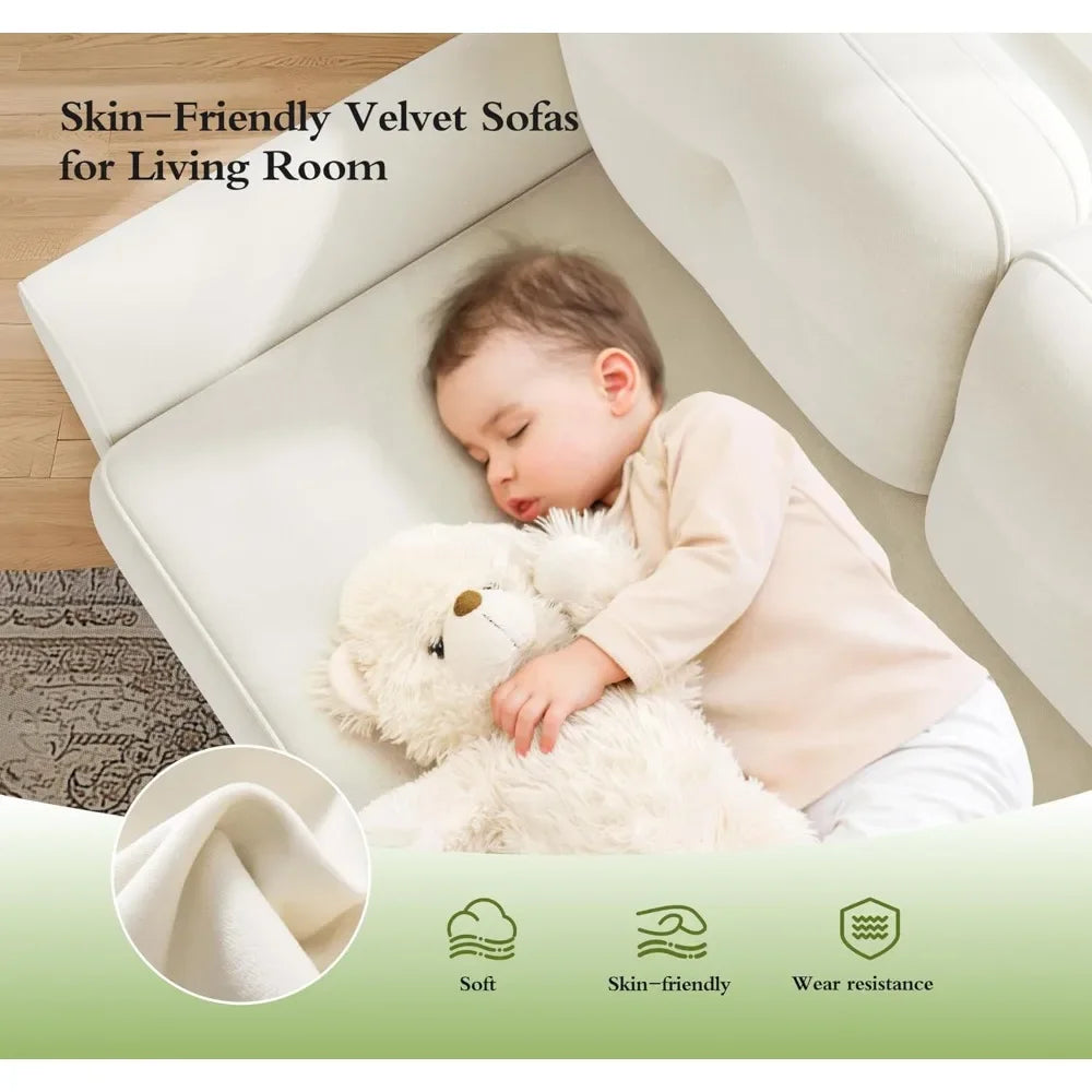 48 Inch Loveseat Sofa Soft Velvet Couch for Living Room Bedroom