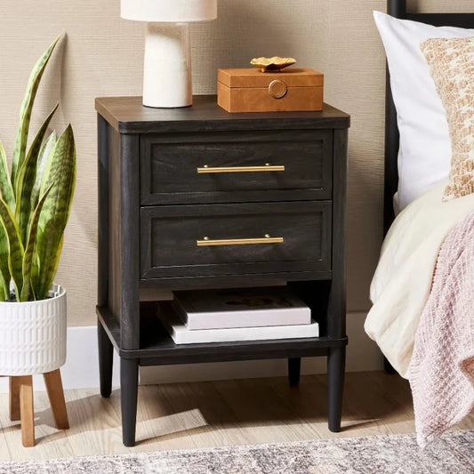 Oaklee 2 Drawer Nightstand Modern Storage Stylish Home Furniture