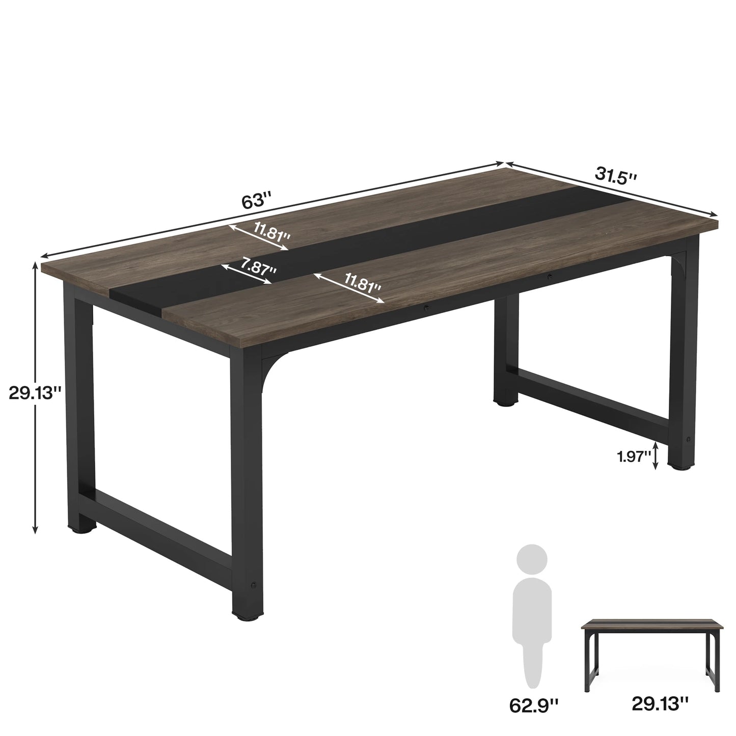 Ljustra Large Office Desk Modern Writing Table Workstation for Home Office