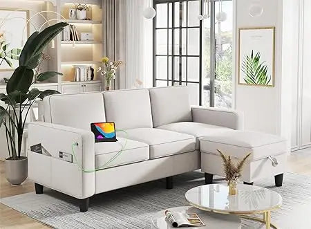 Ljustra Sectional Couch with Storage USB Charging for Living Room