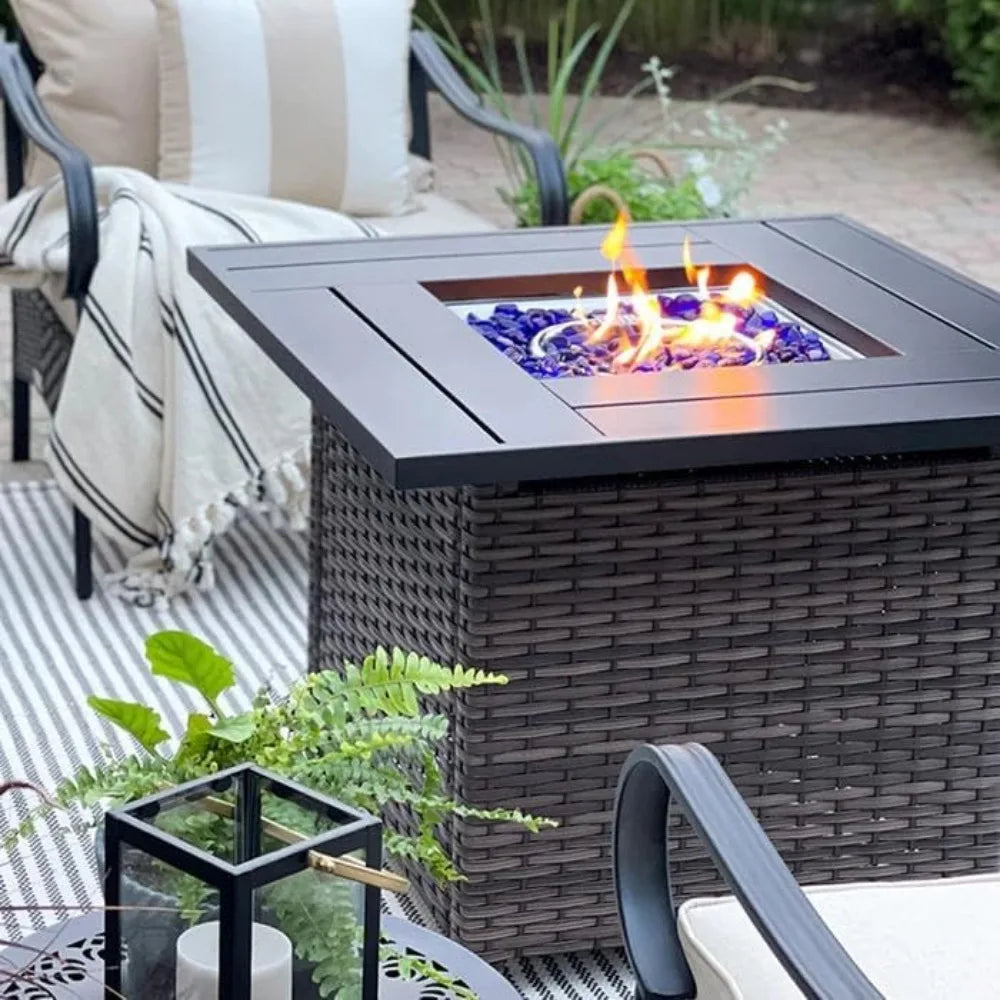 32 Inch Gas Fire Pit Table Outdoor Propane Fire Table 50000 BTU